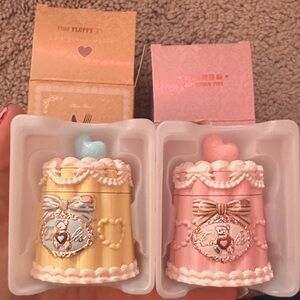 Sweetie Bear Lip Jelly Two Piece: pink ribbon, and fluffy toast